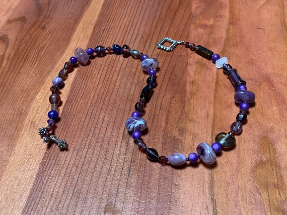 Purple tone with Amethyst , jet and glass beads s… - image 9