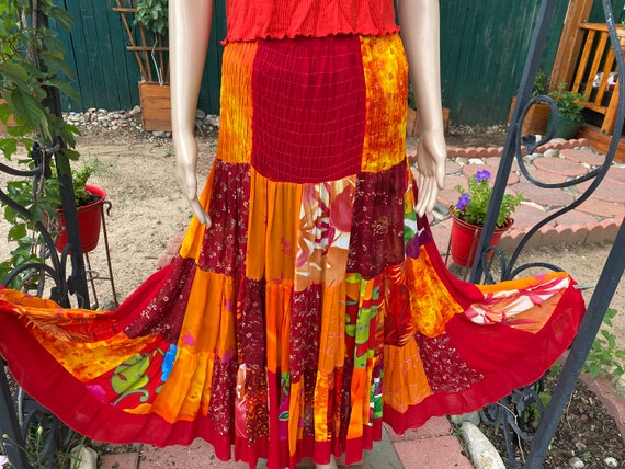 Boho/HIppie - Gypsy tiered skirt- Broomstick - So… - image 2