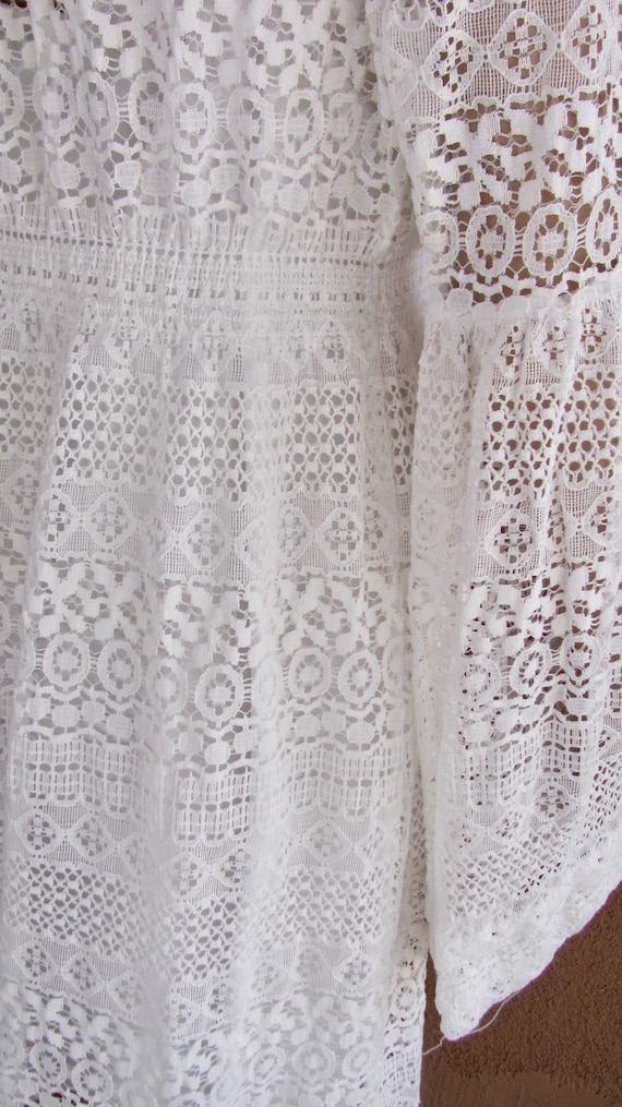 Sheer white lace long sleeves dress with assorted… - image 8