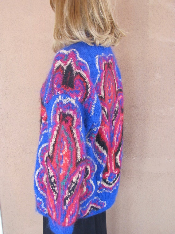 Vintage 80's - Awesome Mohair Pull Over Sweater w… - image 4