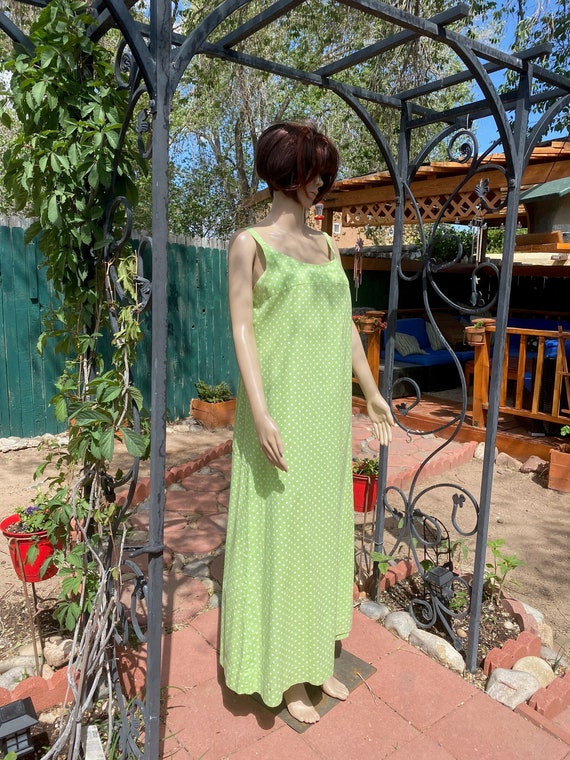 Vintage 70s - Maxi dress - Hand Made, Lime Green … - image 1