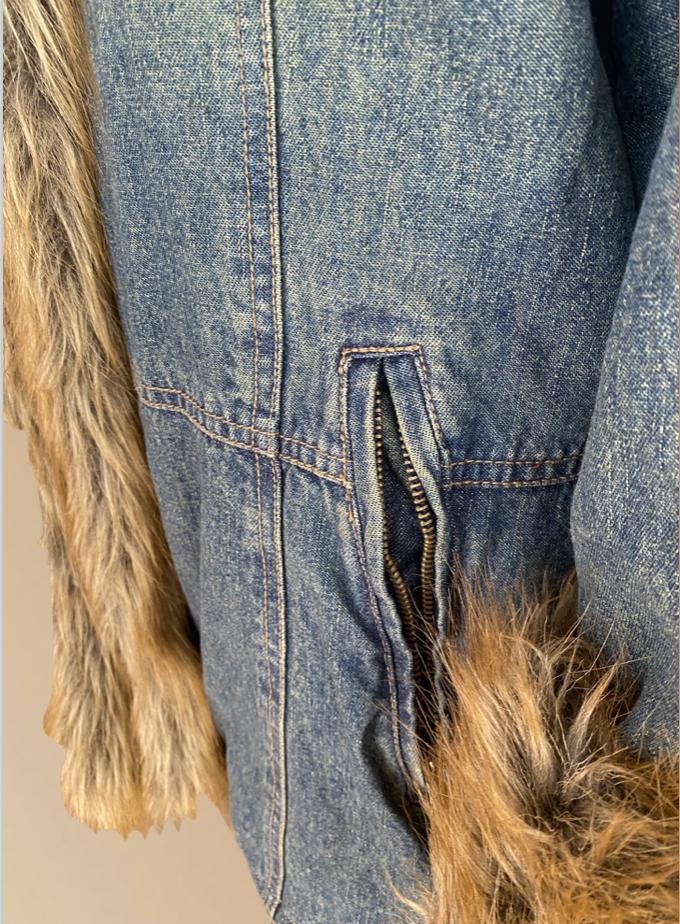 PENNY LANE Coat. Boho Chic. Dark Blue Denim Coat. Faux Fur PENNY LANE Coat. Boho Chic. Dark Blue Denim Coat. Faux Fur