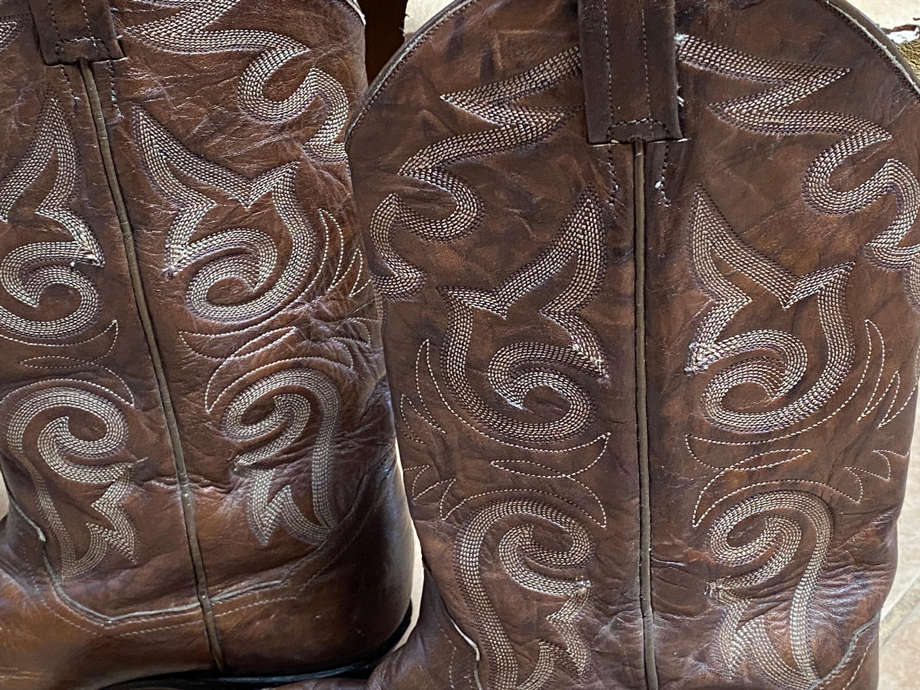 Vintage SANDERS Wester/cowboy Leather Boots-brown-made in Mexico