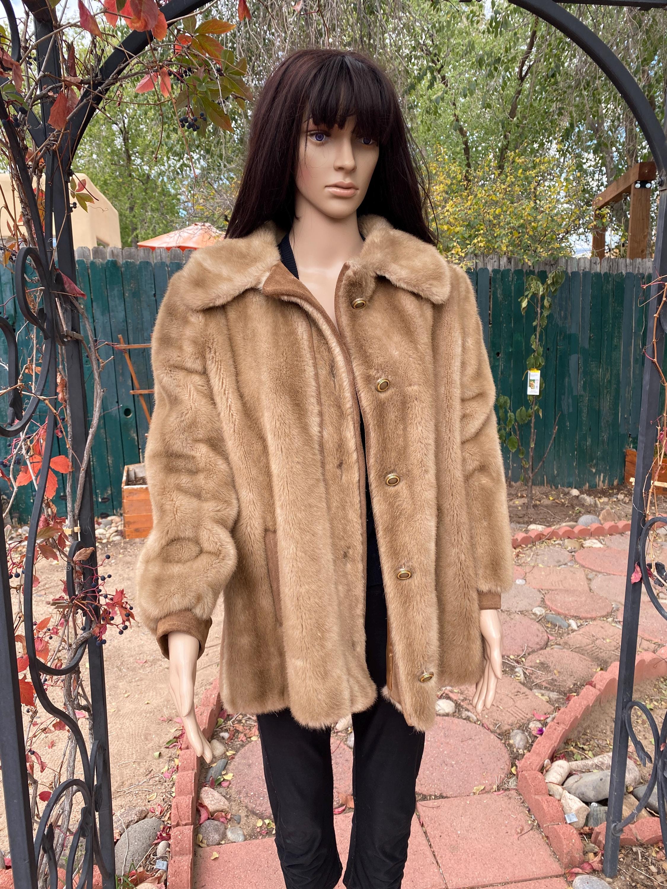 Vintage 60s Faux Mink Fur Coat: Real Suede Trim, SEARS - Etsy Canada