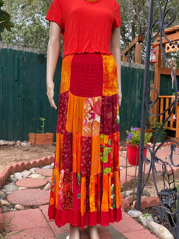 Boho/HIppie - Gypsy tiered skirt- Broomstick - So… - image 9