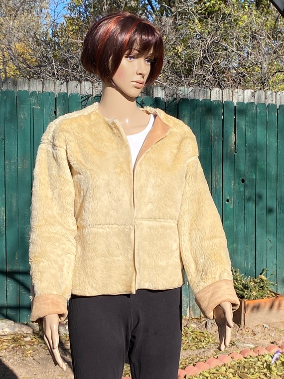 VINTAGE VERY SOFT camel color shammy/suede/fleece… - image 8