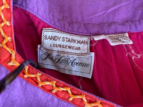 Sandy Starkman 1970's Boho/Hippie Maxi dress. Ora… - image 3