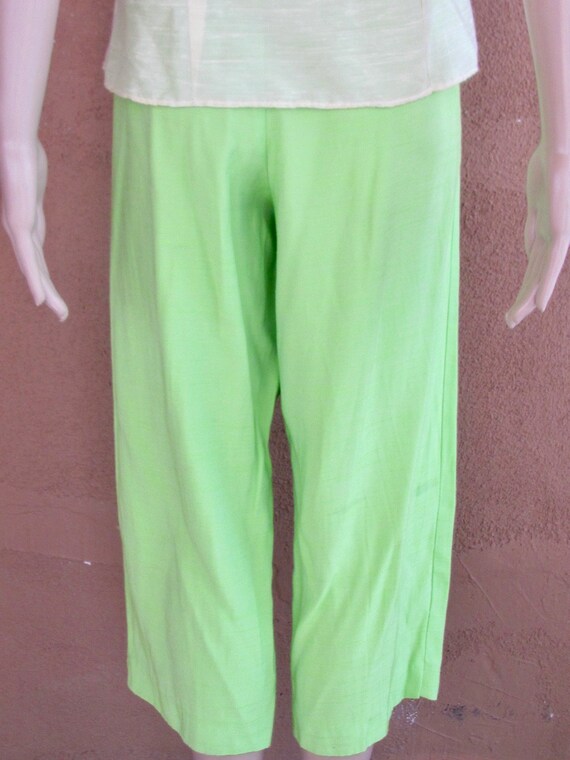 1950's style - Lime green cotton Capri / pedal pu… - image 9