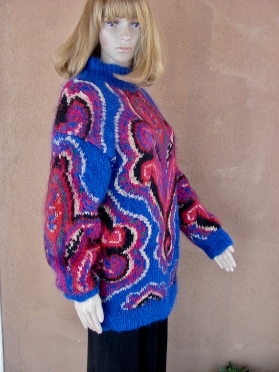 Vintage 80's - Awesome Mohair Pull Over Sweater w… - image 7