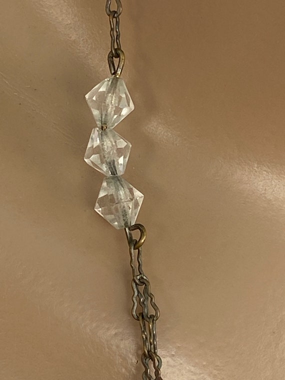 Vintage 40's - Crystals double pendants, choker l… - image 6