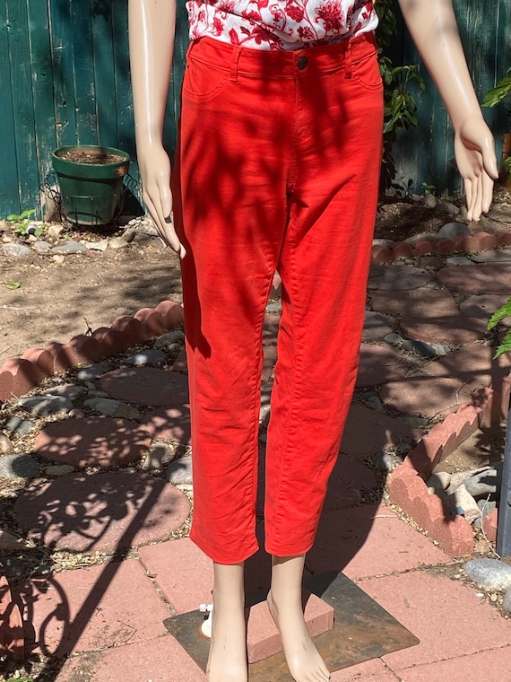 Vintage BASS denim and spandex jens. Bright red co