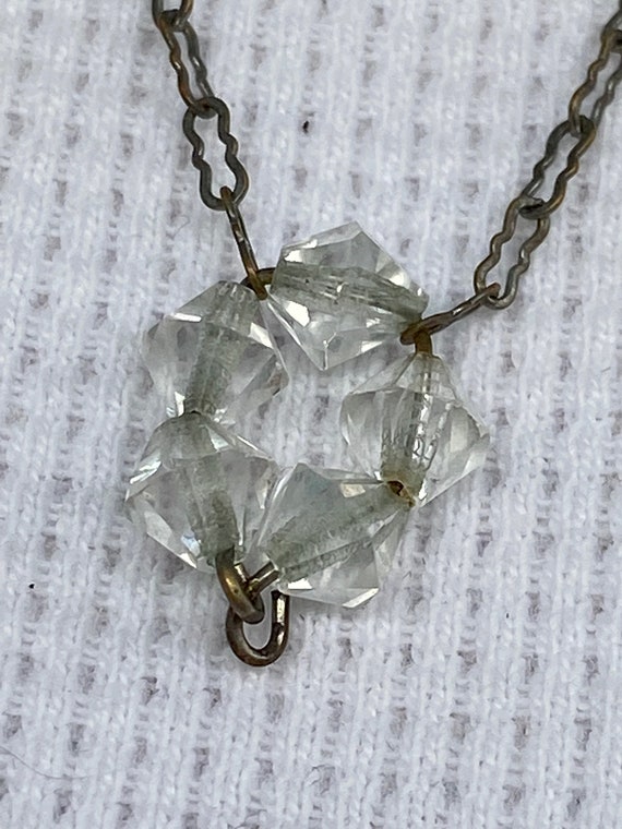 Vintage 40's - Crystals double pendants, choker l… - image 4