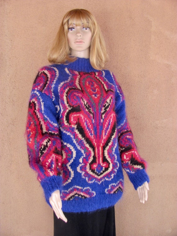 Vintage 80's - Awesome Mohair Pull Over Sweater w… - image 2