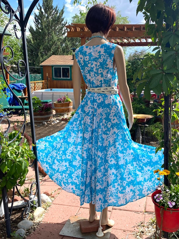 PHOOL - Floral turquoise and white full dress, de… - image 10