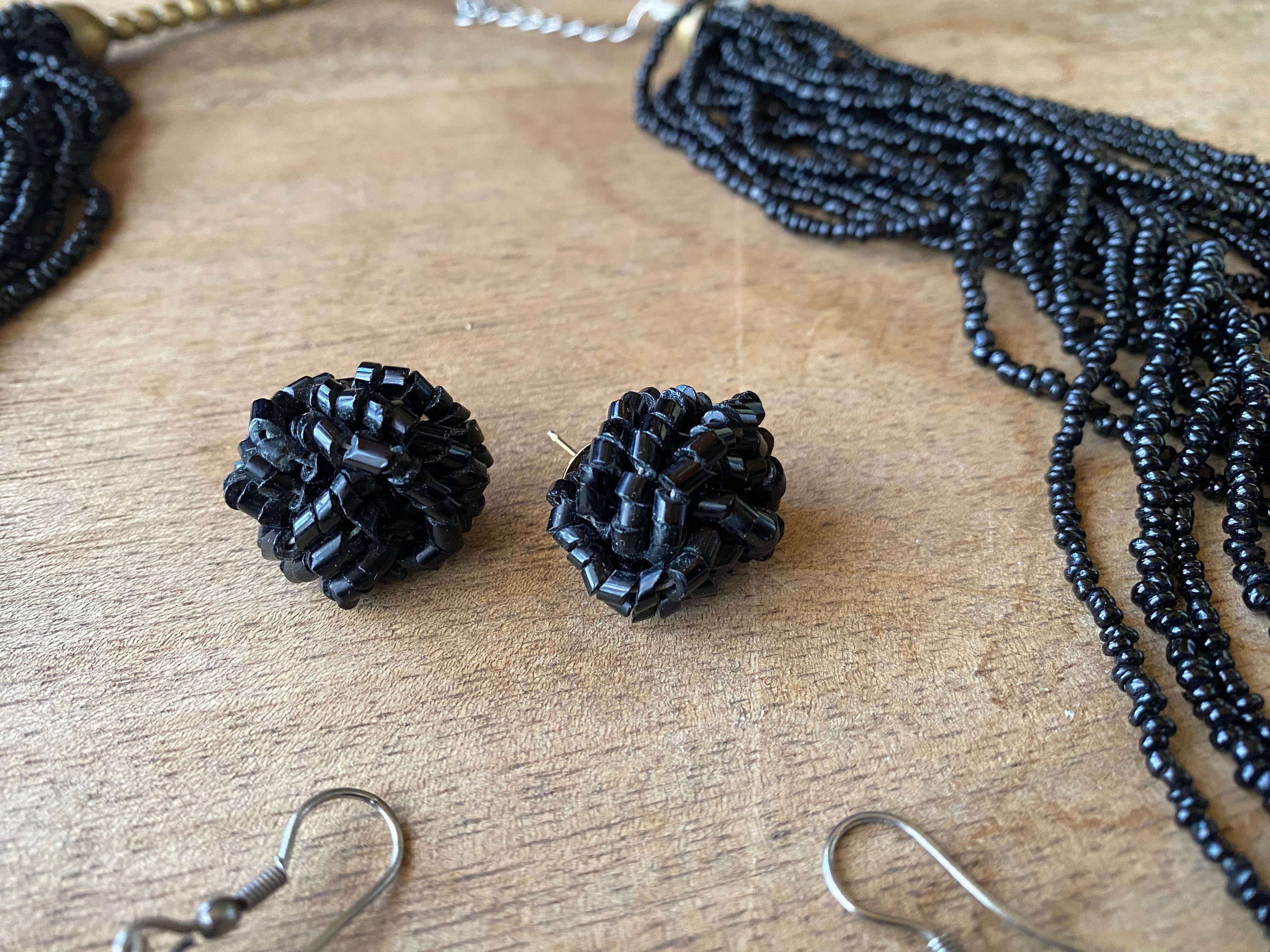 Black Multi Strands Heishi Beads Necklace Set Southwestern  display picture 1