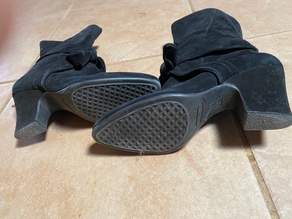 Aerosoles - Black suede ankle booties. Side zippe… - image 8