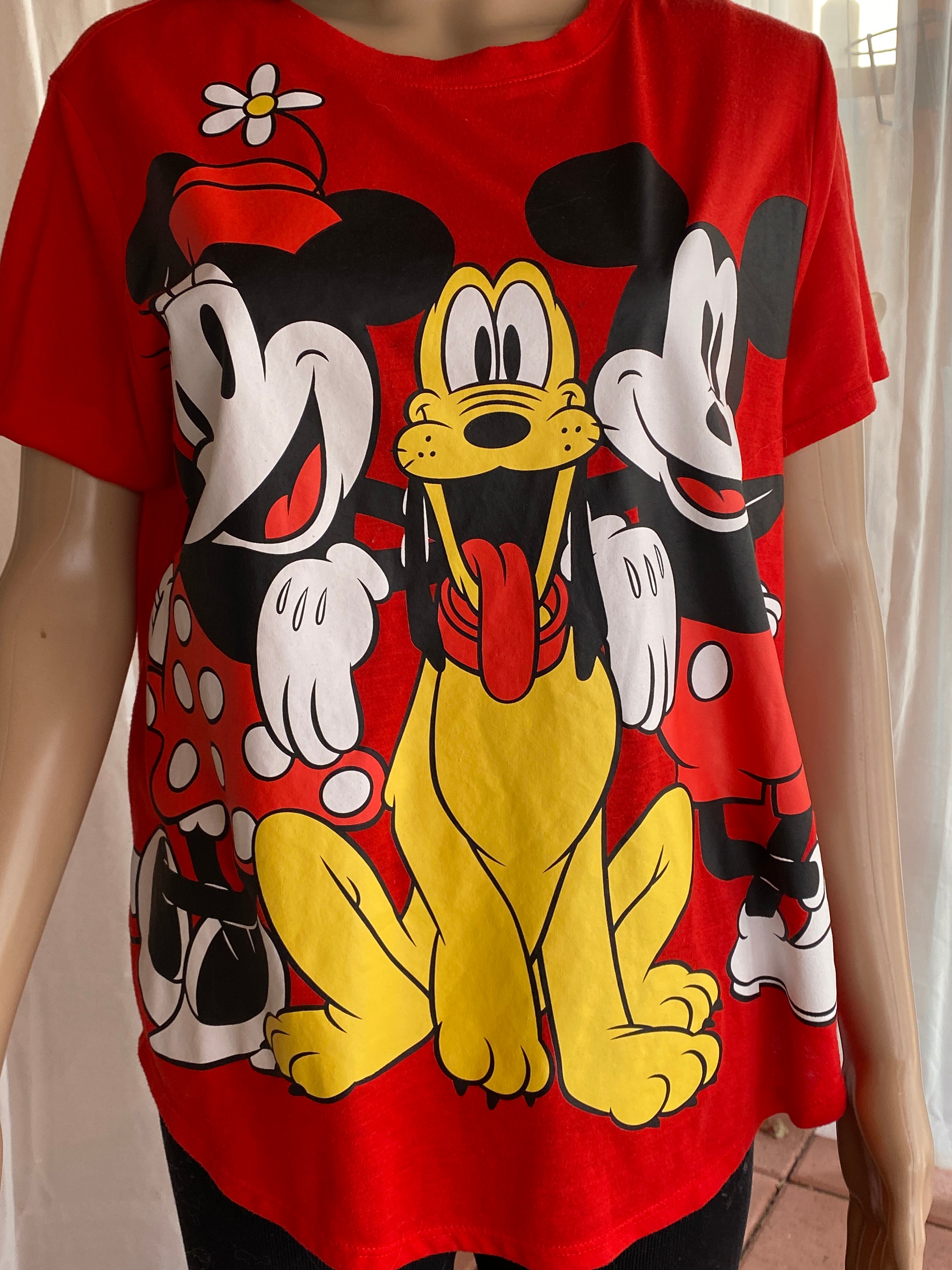 Vintage Disney - Red, Short Sleeves UNISEX T-shirt - Mickey