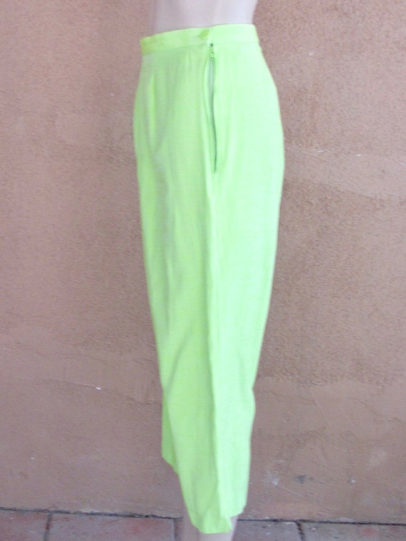 1950's style - Lime green cotton Capri / pedal pu… - image 4