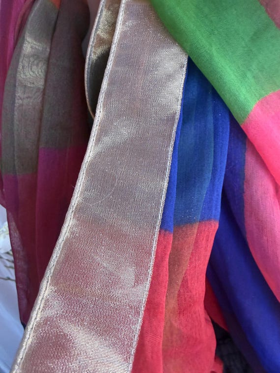 Very long and large multicolors, patchwork, sheer… - image 11