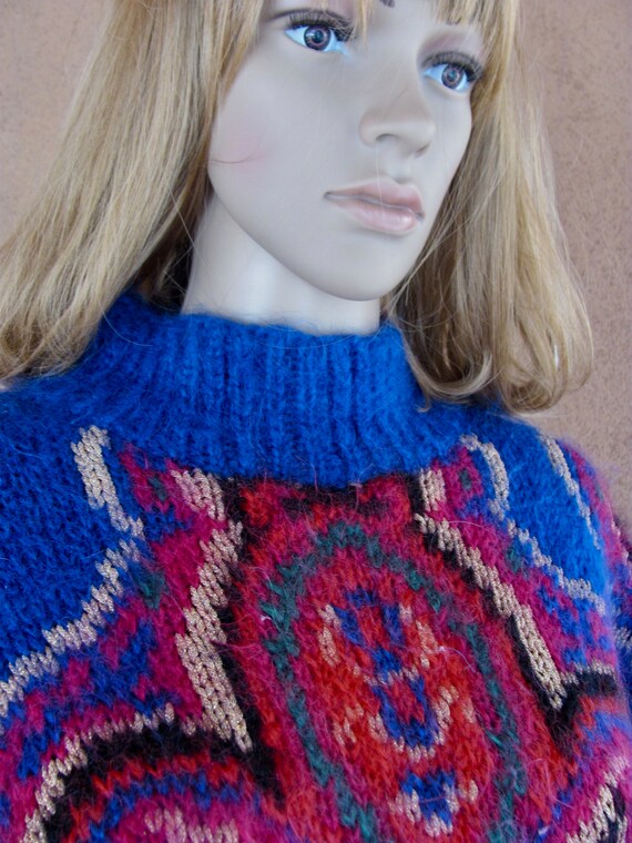 Vintage 80's - Awesome Mohair Pull Over Sweater w… - image 10