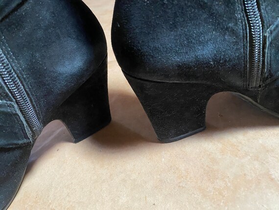 Aerosoles - Black suede ankle booties. Side zippe… - image 5