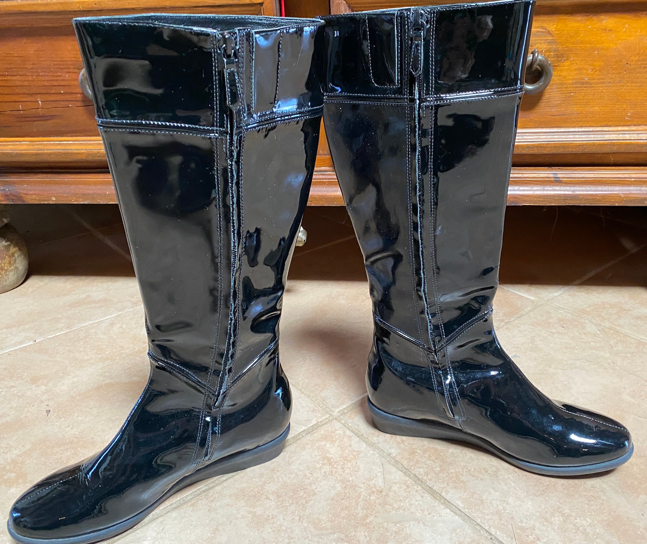 Patent leather rain boots online
