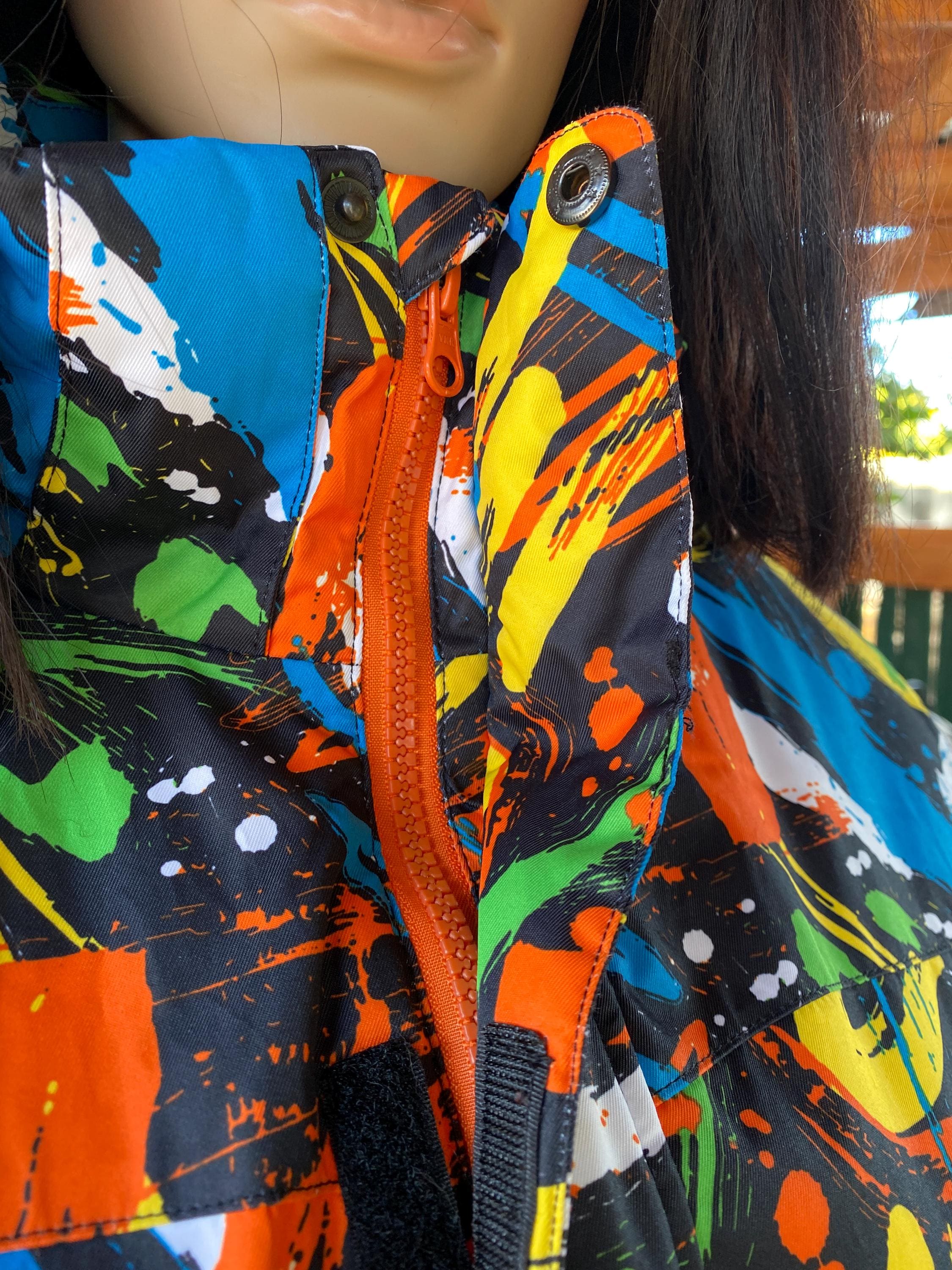 UNISEX Vintage Ski/snow Board Colorful Jacket. Breathable