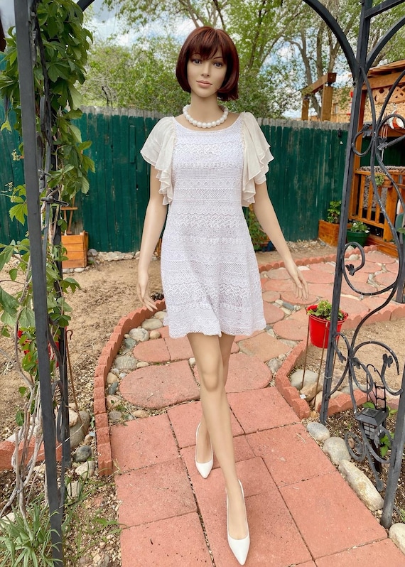 zara white mini dress ZARA NWT WOMAN SS25 SEQUIN RUFFLE MINI DRESS OYSTER-WHITE | 3658/849