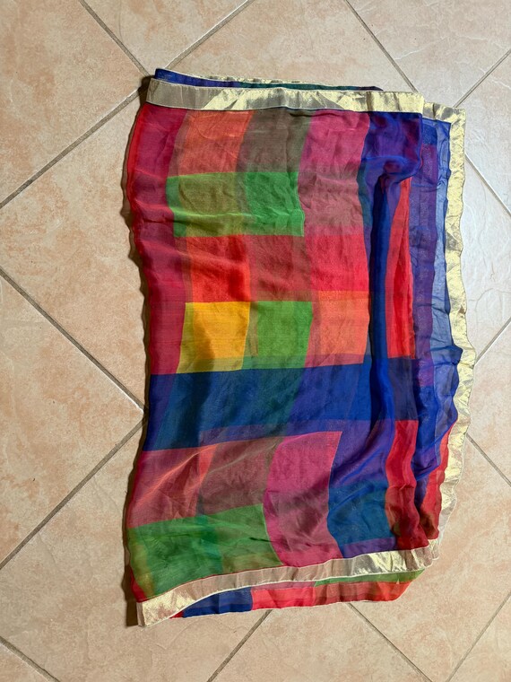 Very long and large multicolors, patchwork, sheer… - image 13