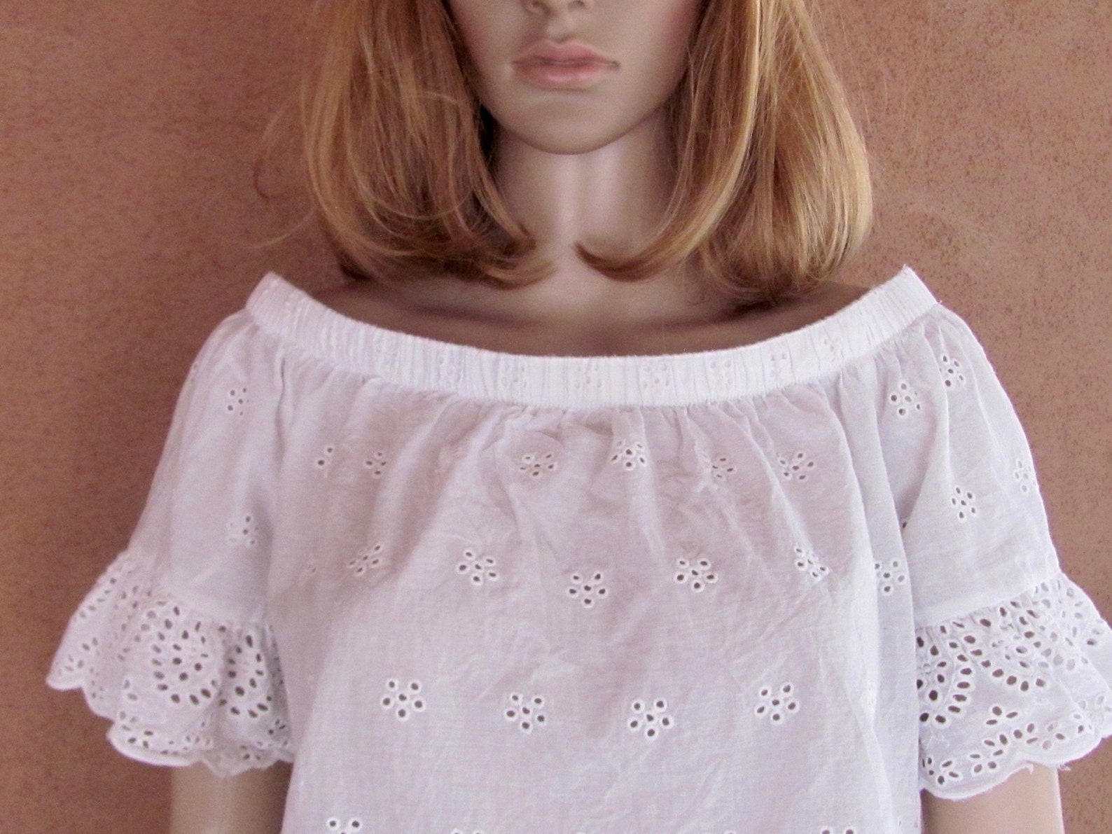 Kora Eyelet Pattern Short Sleeve Top