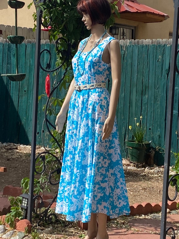 PHOOL - Floral turquoise and white full dress, de… - image 3