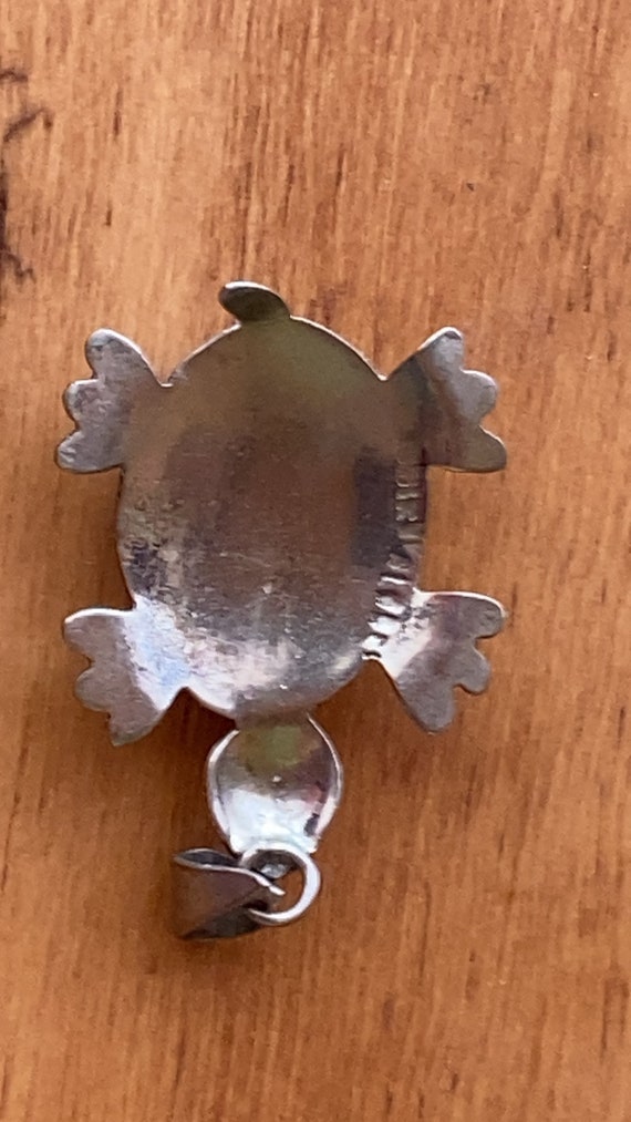 Mexican silver and abalone shell  little turtle p… - image 10