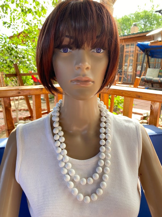 White round beads long necklace - Lariat - Funky B