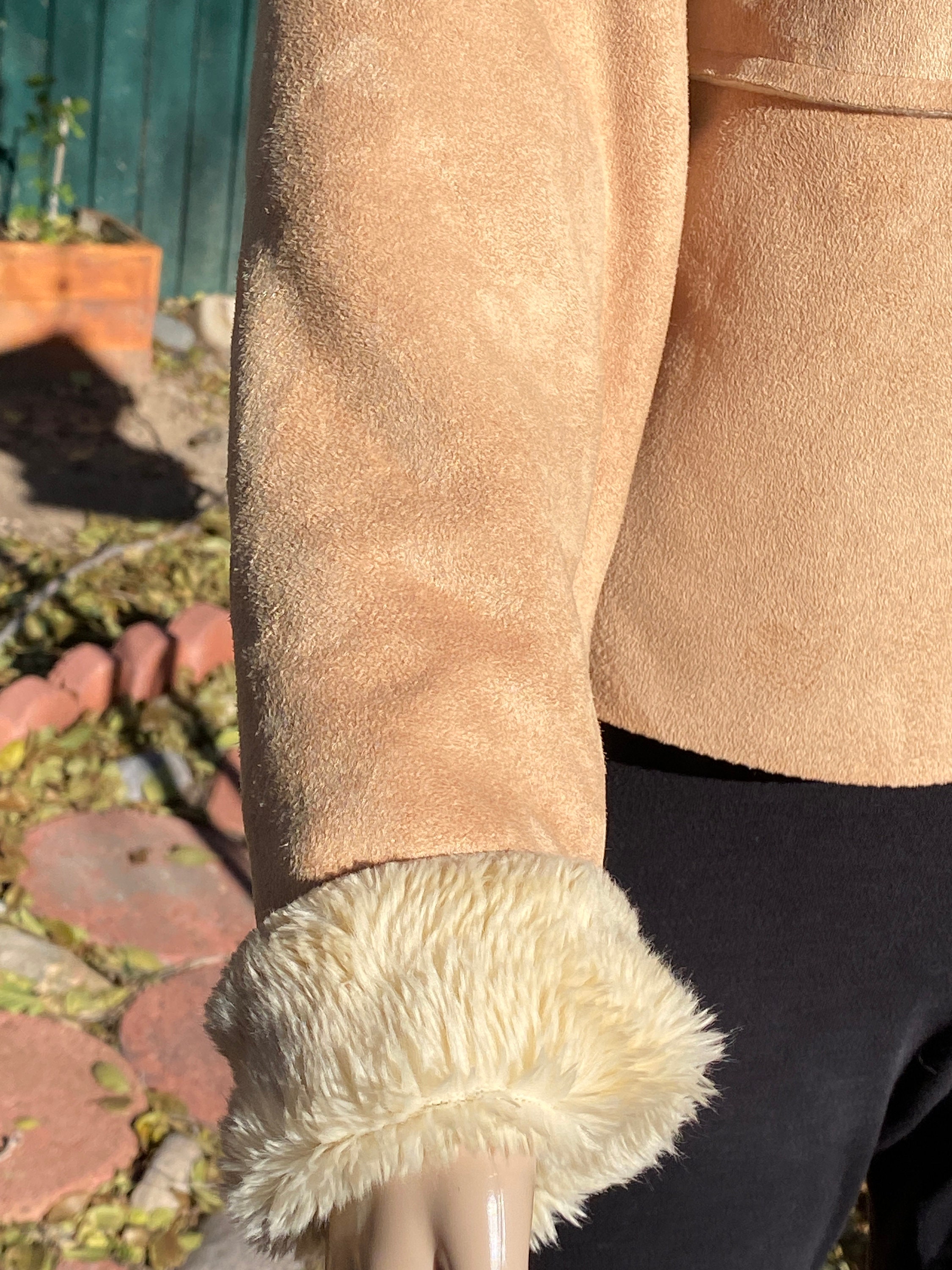 SUPER SOFT and Elegant Camel Color Shammy/suede Crop Jacket, Fleece ...