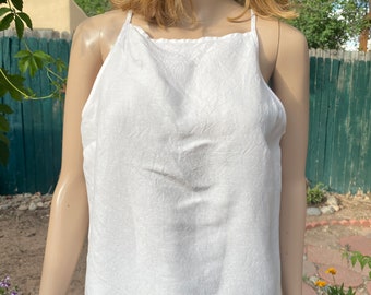 Vintage 90's - White linen sleeveless top. LG