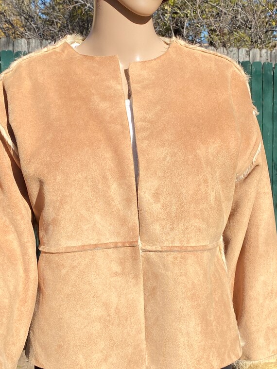 VINTAGE VERY SOFT camel color shammy/suede/fleece… - image 3