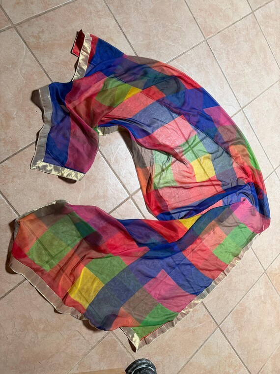 Very long and large multicolors, patchwork, sheer… - image 12