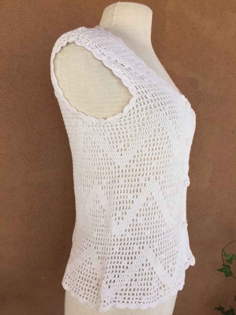 White Buttoned Down Cotton Knit