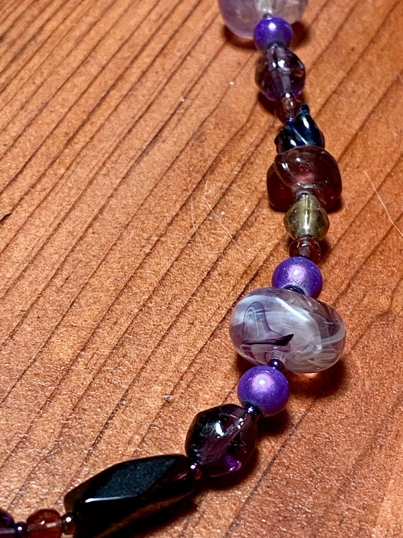 Purple tone with Amethyst , jet and glass beads s… - image 7