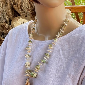 Vintage 70's Boho/Hippie, long drop shell necklace with Caribbean Triton pendant image 6