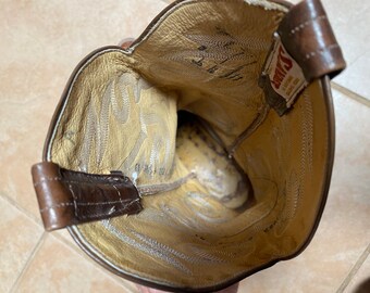 Vintage SANDERS Wester/cowboy Leather Boots-brown-made in  display picture 3