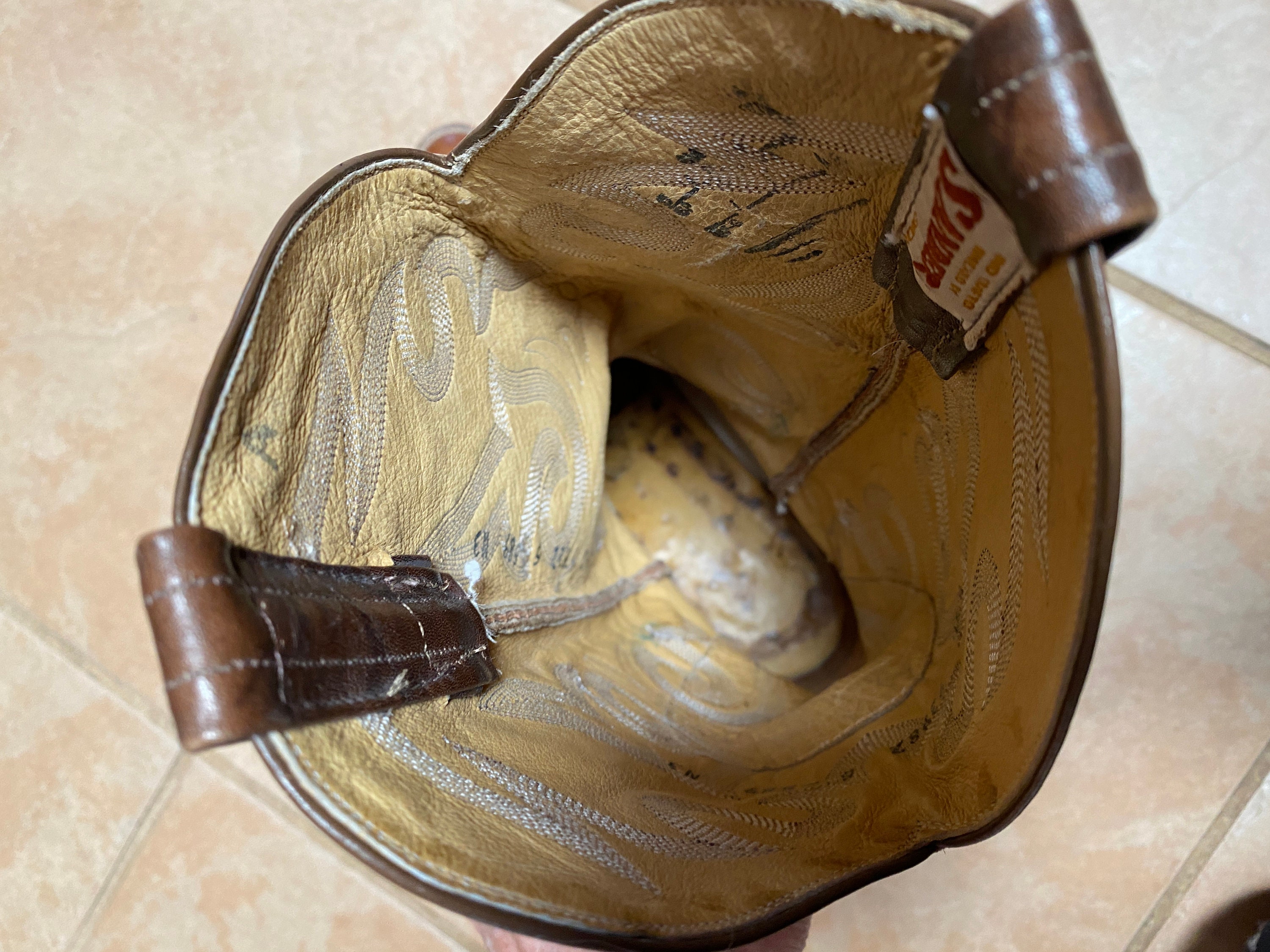Sanders Mens Size 8.5 D Brown Leather Western Cowboy Boots Sanders Mexico Boots - Etsy main image 4