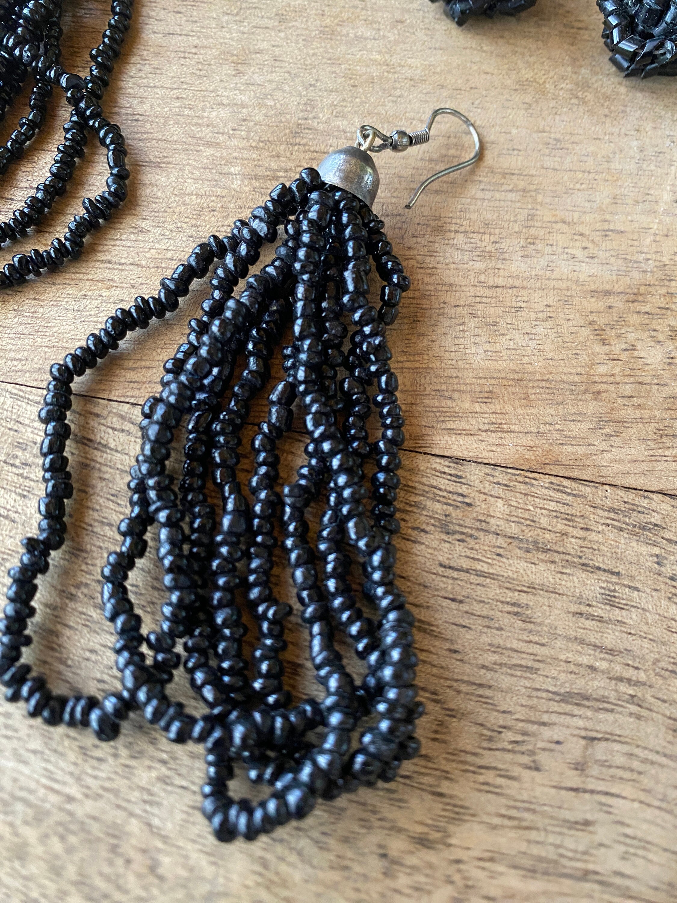 Set of two beaded necklaces/belts, one black one brown Black Multi Strands Heishi Beads Necklace Set Southwestern  main image 3