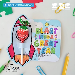 Rocket Lollipop Holder | Back to School Treat Tag (Digital Download)