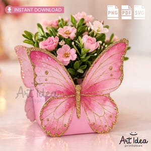 Butterfly Gift Box Printable | Elegant Favor Box Template | Cute Party Gift Box | DIY Paper Box for Small Gifts | Instant Download