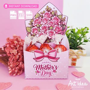 Mother&#39;s Day Gift Box Printable, SVG, dia de la madre, mother&#39;s day, mother&#39;s day gift, mother&#39;s day SVG, mother&#39;s day box, gift box