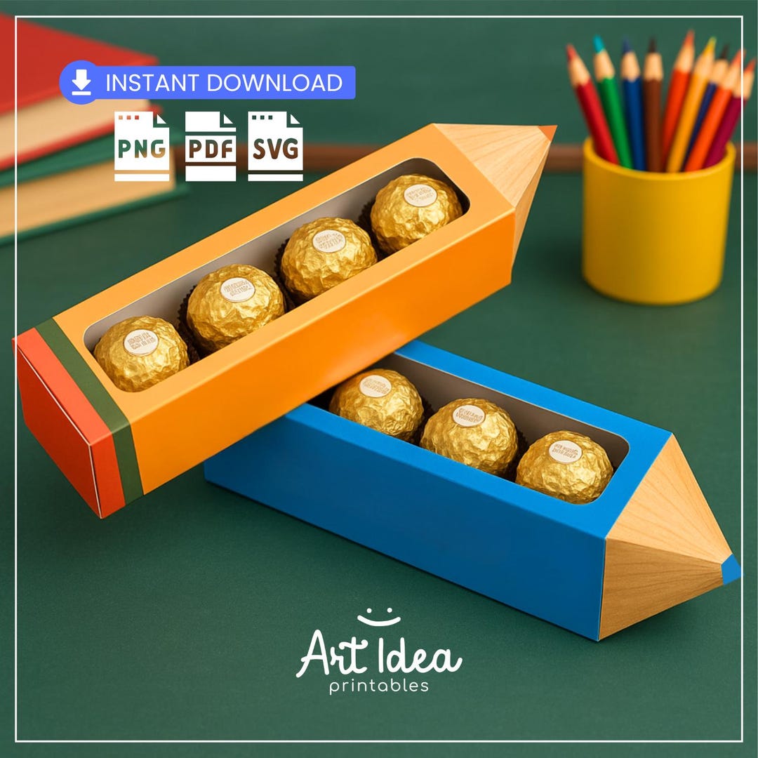 Teacher Appreciation Pencil Box – Ferrero Rocher Printable (instant ...