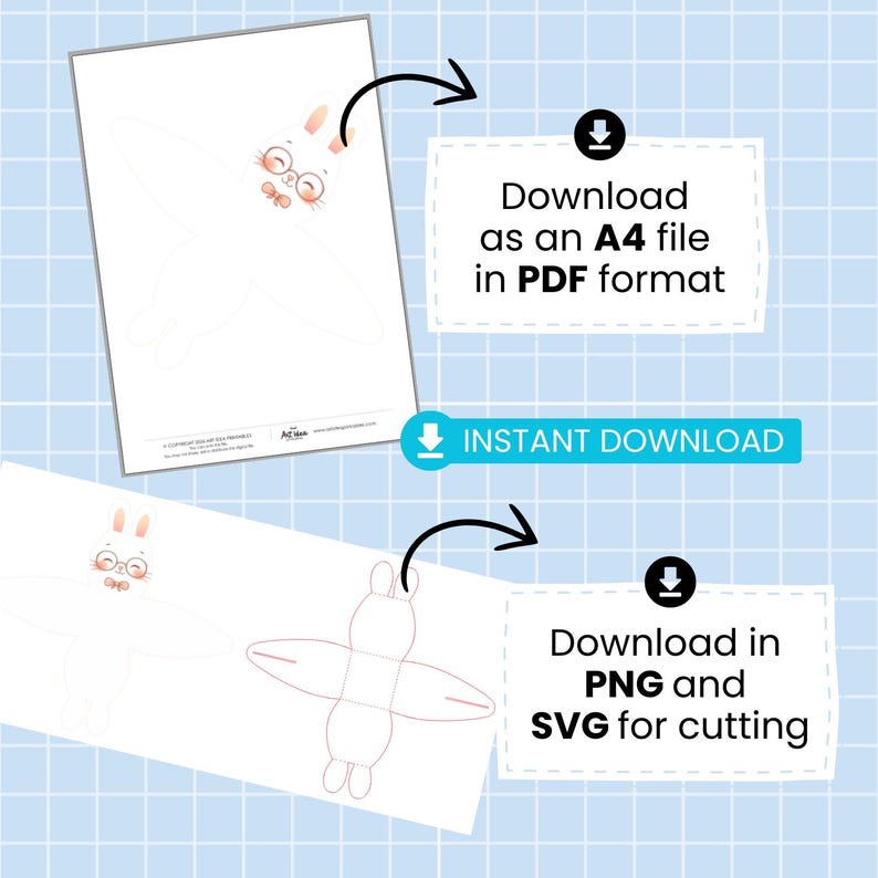 Printable Easter Bunny Favor Box Template (instant Download) - Etsy