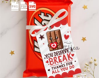 Kitkat Thank You Tag – Appreciation Gift Label (digital Download