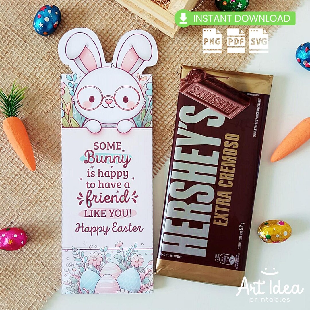 Chocolate Bar Packaging Template for Easter Gift | Printable Chocolate ...